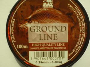 yka GROUND LINE spawik, grunt, spryna, koszyczek 0,25mm 8,50kg 100m made in Germany ! - 2852650340