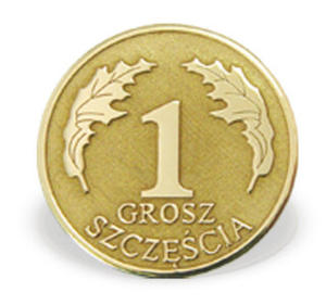 Grosz "na szczcie" ze zota M-5Z doskonay na urodziny - na urodziny \ ok. 16 mm - 2824315019