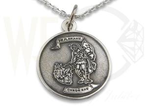 Medalik okrgy ze srebra z witym Florianem, WEC-S-MED-FLORIAN-1 - 2824316351