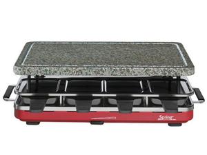 grill elektryczny Raclette 8 z granitow pyt, czerwony - SPRING - Czerwony - 2832080389