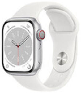 Apple Watch Series 8 GPS + Cellular 41mm koperta z aluminium w kolorze srebrnym z paskiem sportowym w kolorze biaym - Oferta EXPO2024 - 2876006165