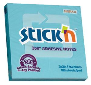 Notes samoprzylepny 76x76 Stick'n 360 niebieski - 2859233450