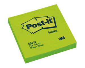 Notes samoprz. 654N 76x76 jaskrawy zielony POST-IT - 2859233515