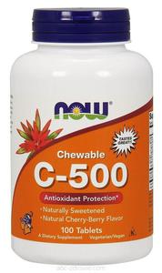 Witamina C 500 Chewable Cherry-Berry - 100tabl - Now Foods - 2867799588