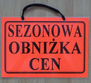 TABLICA INFORMACYJNA - SEZONOWA OBNIKA CEN - 2822287292