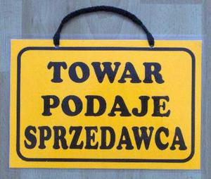 TABLICA INFORMACYJNA - towar podaje sprzedawca - 2822287295