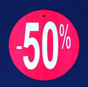 Tablica wyprzedaowa - ,,-50%''