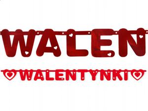 Baner walentynkowy, dugo 1,6 m, 1 szt. - 2824740924