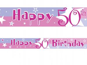 Baner "Happy 50 Birthday",rowy, 3,65mx12,7cm - 2824741015