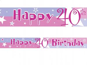 Baner "Happy 40 Birthday",rowy, 3,65mx12,7cm - 2824741016