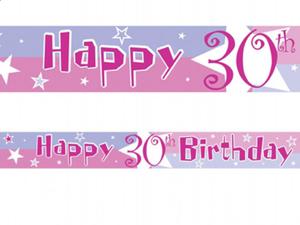 Baner "Happy 30 Birthday",rowy, 3,65mx12,7cm - 2824741017