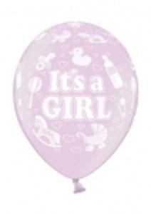 Balony 14" Metalik Pink "It`s a Girl", 50 szt - 2824740320