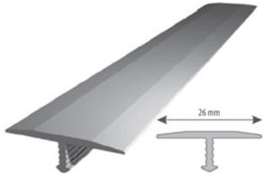 Profil aluminiowy do glazury AL "T" 26mm szeroka L=2,5m anodowany srebro - 2858142465