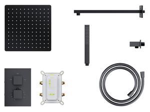 Podtynkowy zestaw prysznicowy termostat kolor czarny Adour Z01TBL Corsan - 2876584985