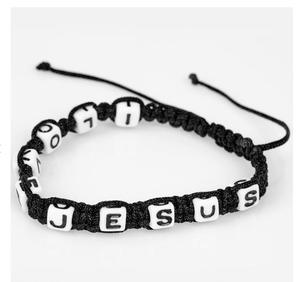 bransoletka z literkami I love Jesus ( BC711 ) czarna - 2869414377