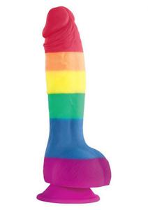 Dildo z Przyssawk Colours Pride Edition 21cm Tczowy - 2874254979