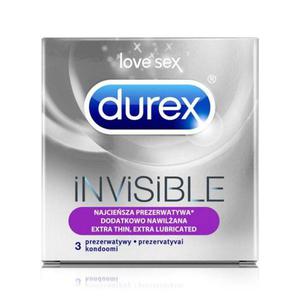 Prezerwatywy Durex Invisible Dodatkowo Nawilone (1 op./ 3 szt.) - 2877669701