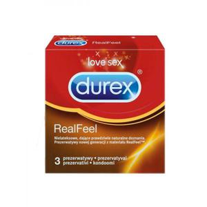 Prezerwatywy Durex Real Feel Nielateksowe (1 op./ 3 szt.) - 2877669739