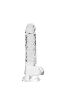 Dildo z Przyssawk i Jdrami Crystal Clear Realrock 18cm Przeroczysty - 2873000805