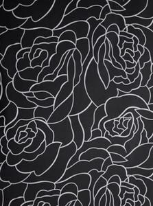 ROSES LINE BLACK - Zasonka prysznicowa 180x200