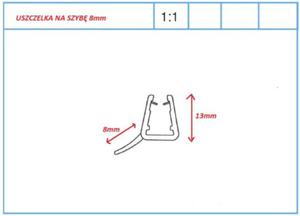 Uszczelka petwa dolna do drzwi prysznicowych lub parawanw na szyb 8mm, L1000mm - 2824326341