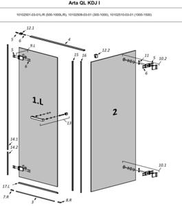 Radaway Uszczelka pozioma drzwi lewa - cicie proste (dla modeli z listw progow) Arta QL - KDJ I, DWJ I, DWS, DWD, - przy zakupie poda wymiar drzwi - 2860034290