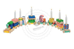 GOKI - Urodzinowy pocig - zabawki drewniane - GK106 - 2828044654
