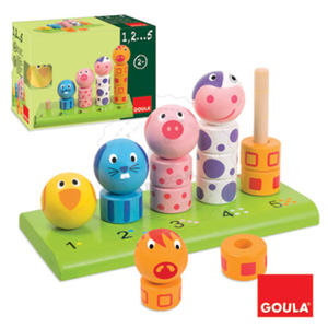 Goula - Ukadanka - Nauka liczenia i rozpoznawania zwierztek - zabawki drewniane - GO 55233 - 2828044677
