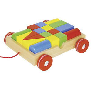 GOKI - Drewniany wzek z klockami - zabawka dla dzieci - 58558 - 2828044746