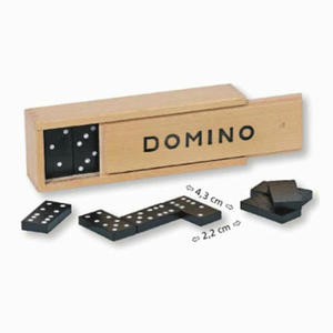 GOKI - Domino w drewnianym pudeku - zabawki drewniane - 15335