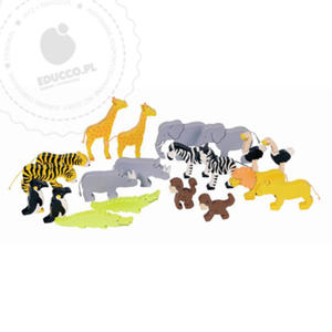 GOKI - Zwierztka z Afryki - figurki drewniane - 53838 - 2828045114