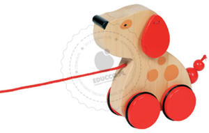 GOKI - Piesek z kolorowymi uszami - zabawki do ciągania - zabawki drewniane - 54942 - 2828044445