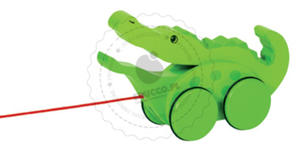 GOKI - Krokodyl ruszający paszczą - zabawki do ciągania - zabawki drewniane - 54952 - 2828044534