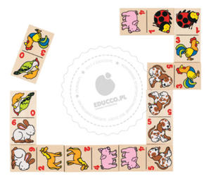 GOKI - Domino ze zwierzątkami - zabawki drewniane - 56961 - 2828044505