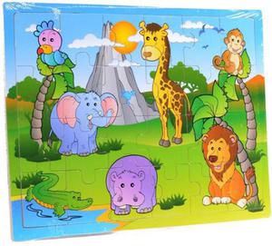 Puzzle drewniane Zwierzta Safari Smily - 2845556361