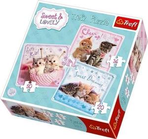 Puzzle 3w1 Sweet Lovely- Sodkie kotki TREFL - 2847615808