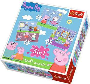 Puzzle 3w1 winka Peppa Zabawy w szkole Trefl