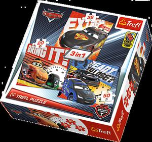 Trefl Puzzle Disney Cars 3w1 Po wycigu 34819 - 2832627657