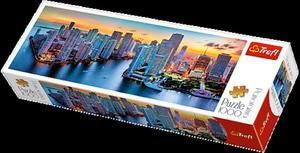 Puzzle 1000 Miami o zmroku panorama Trefl