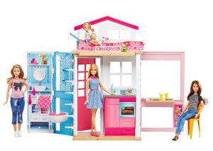 Barbie dwupoziomowy domek+lalka Mattel DVV48 - 2858342706