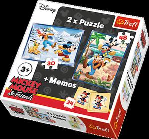 Puzzle 2w1 + memos Myszka Miki Disney Trefl - 2849451994