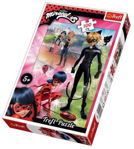 Puzzle 100el Przygody Ladybug i Cat Noir Trefl - 2853176118