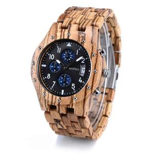 Drewniany zegarek Bewell Chronograf Jasny br - 2859220616