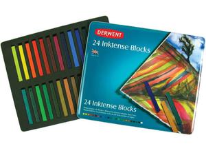 Tusz w sztyfcie Inktense Derwent komplet 24 kolorw opakowanie metalowe - 2860106575