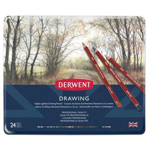 Kredki Drawing Derwent komplet 24 kolorw opakowanie metalowe - 2860106609