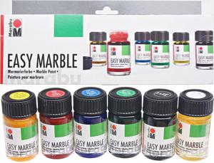 Komplet farb do marmurkowania Easy Marble 6x15 ml, malowanie na wodzie - 2860107099