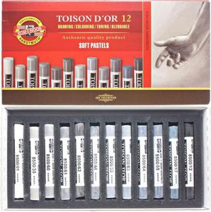 Pastele suche Koh-i-noor 12 szt szaroci TOISON D'OR - 2860107671