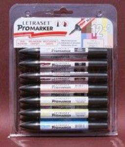 Komplet Promarkerw Letraset 12 szt pack 2 + GRATIS - 2860108330