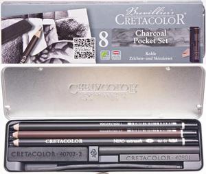 Cretacolor charcoal pocket set zestaw 8 wgli - 2860109831
