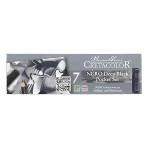 Zestaw szkicowy Nero Deep Black pocket set Cretacolor 7 elementw - 2860110086